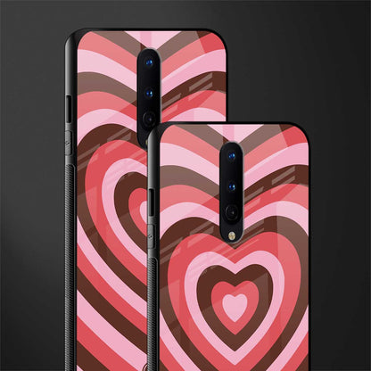 y2k red pink brown hearts aesthetic glass case for oneplus 8 image-2