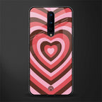 y2k red pink brown hearts aesthetic glass case for oneplus 8 image