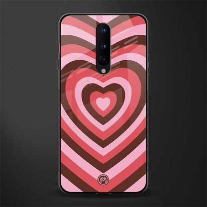 y2k red pink brown hearts aesthetic glass case for oneplus 8 image