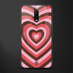y2k red pink brown hearts aesthetic glass case for oneplus 6t image