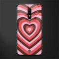 y2k red pink brown hearts aesthetic glass case for oneplus 6 image