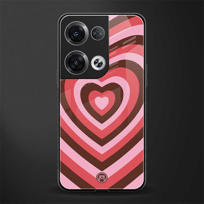 y2k red pink brown hearts aesthetic back phone cover | glass case for oppo reno 8 pro