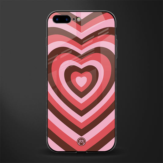y2k red pink brown hearts aesthetic glass case for iphone 8 plus image