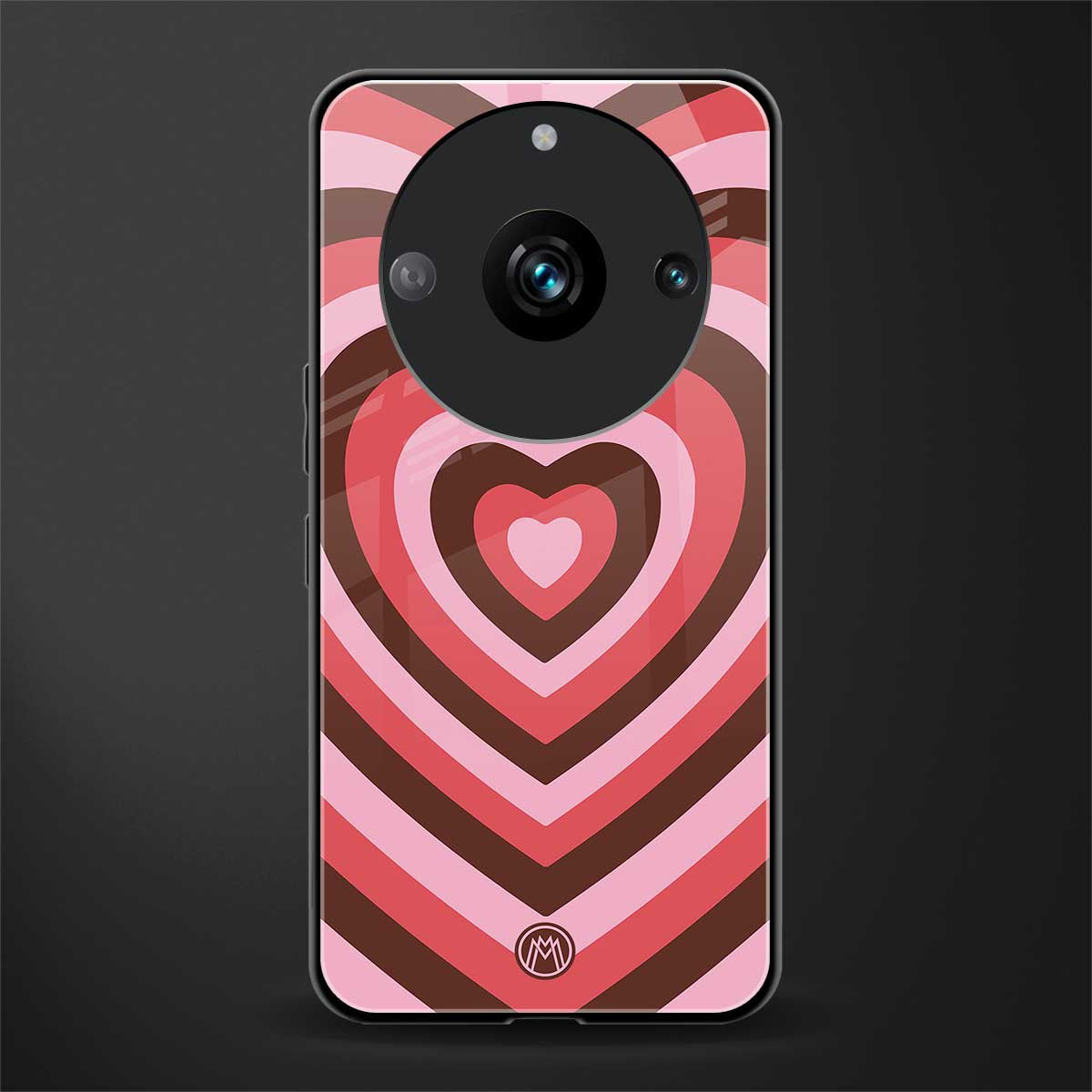 y2k red pink brown hearts aesthetic back phone cover | glass case for realme 11 pro 5g