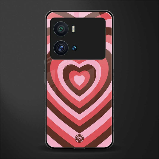 y2k red pink brown hearts aesthetic back phone cover | glass case for iQOO 9 Pro