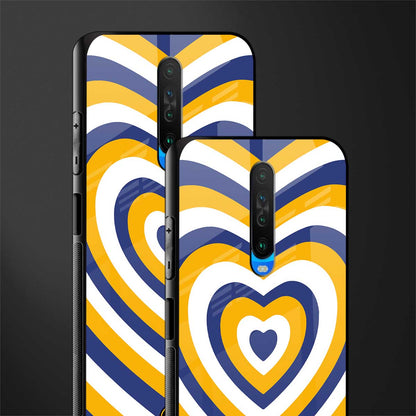 y2k yellow blue hearts aesthetic glass case for poco x2 image-2