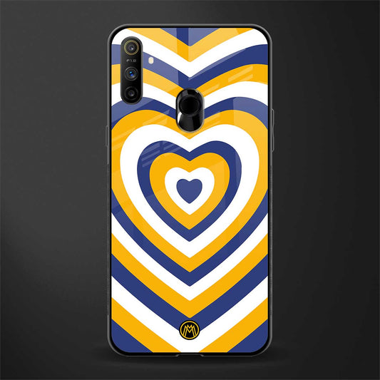 y2k yellow blue hearts aesthetic glass case for realme narzo 20a image