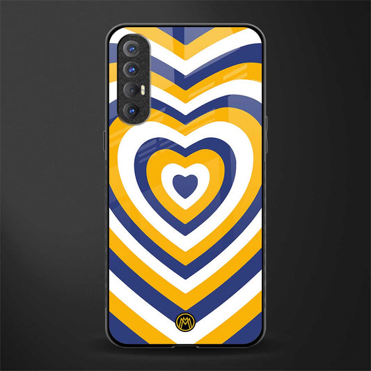 y2k yellow blue hearts aesthetic glass case for oppo reno 3 pro image