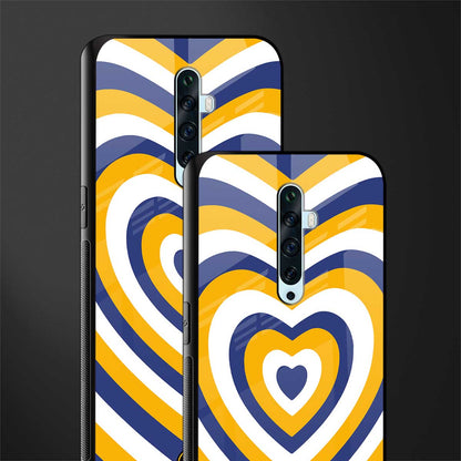 y2k yellow blue hearts aesthetic glass case for oppo reno 2f image-2