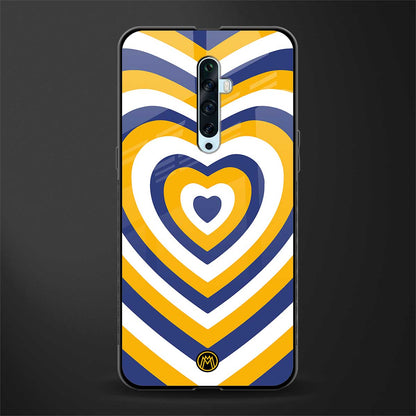 y2k yellow blue hearts aesthetic glass case for oppo reno 2z image