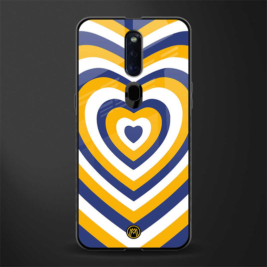 y2k yellow blue hearts aesthetic glass case for oppo f11 pro image