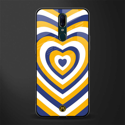 y2k yellow blue hearts aesthetic glass case for oppo f11 image