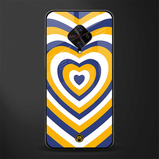 y2k yellow blue hearts aesthetic glass case for vivo s1 pro image