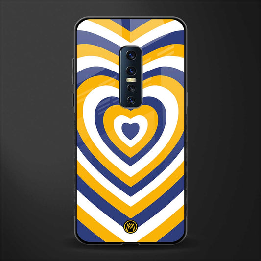 y2k yellow blue hearts aesthetic glass case for vivo v17 pro image