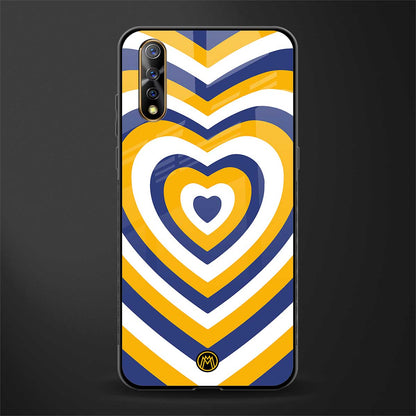 y2k yellow blue hearts aesthetic glass case for vivo s1 image