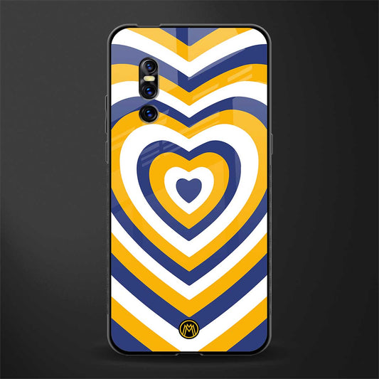 y2k yellow blue hearts aesthetic glass case for vivo v15 pro image