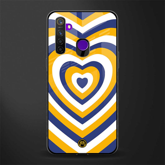y2k yellow blue hearts aesthetic glass case for realme 5s image