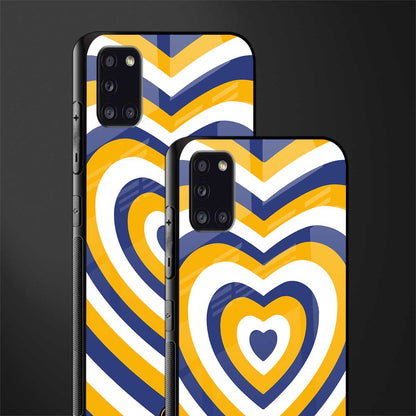 y2k yellow blue hearts aesthetic glass case for samsung galaxy a31 image-2