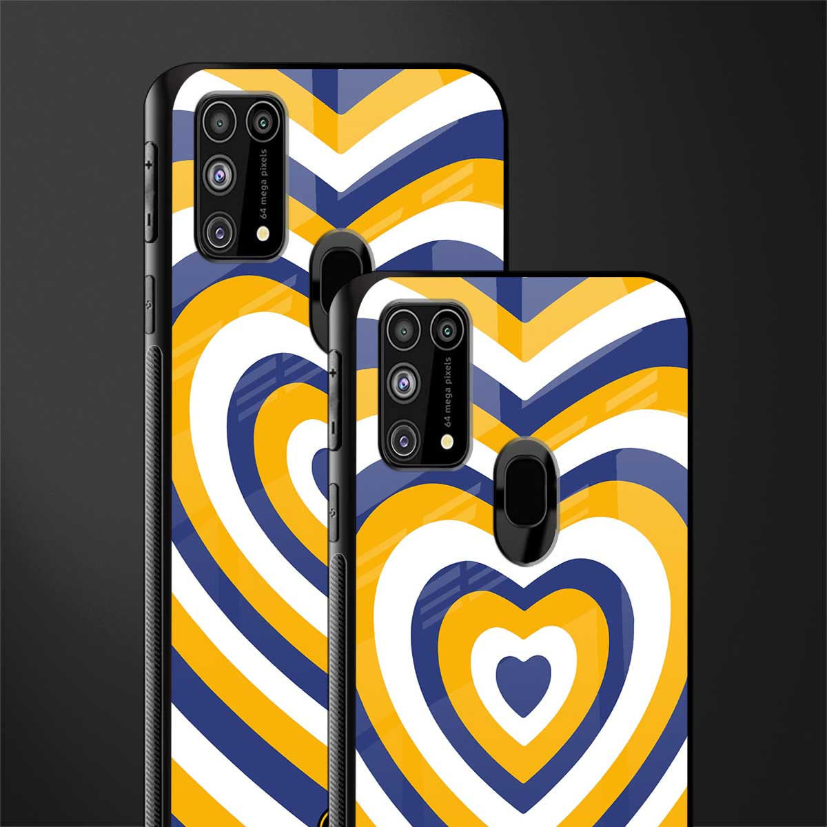 y2k yellow blue hearts aesthetic glass case for samsung galaxy m31 prime edition image-2