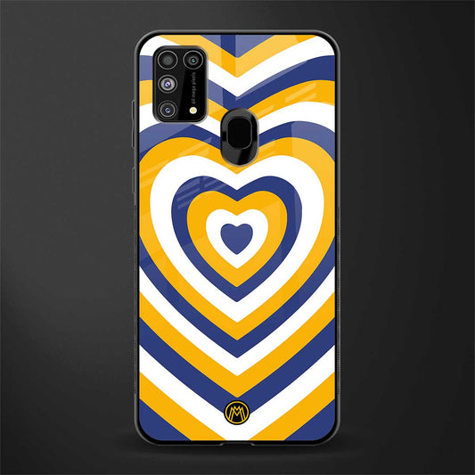 y2k yellow blue hearts aesthetic glass case for samsung galaxy f41 image