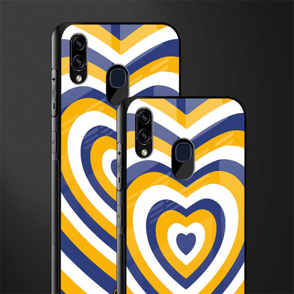 y2k yellow blue hearts aesthetic glass case for samsung galaxy a20 image-2