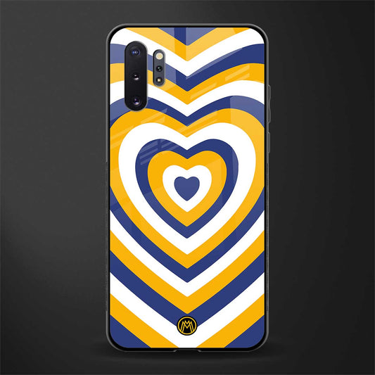 y2k yellow blue hearts aesthetic glass case for samsung galaxy note 10 plus image