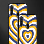 y2k yellow blue hearts aesthetic glass case for redmi note 8 image-2