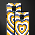 y2k yellow blue hearts aesthetic glass case for redmi note 9 pro image-2
