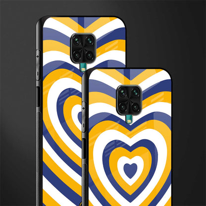 y2k yellow blue hearts aesthetic glass case for redmi note 9 pro max image-2
