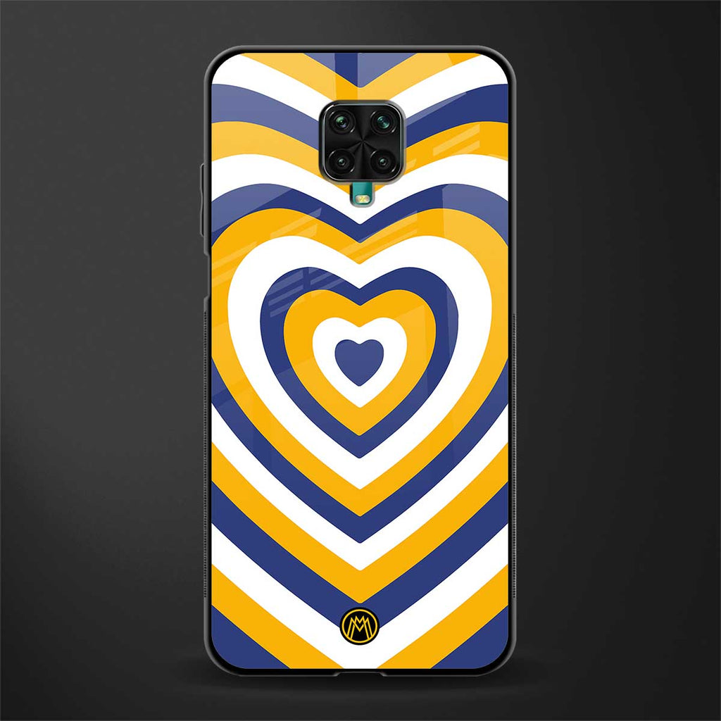 y2k yellow blue hearts aesthetic glass case for redmi note 9 pro image