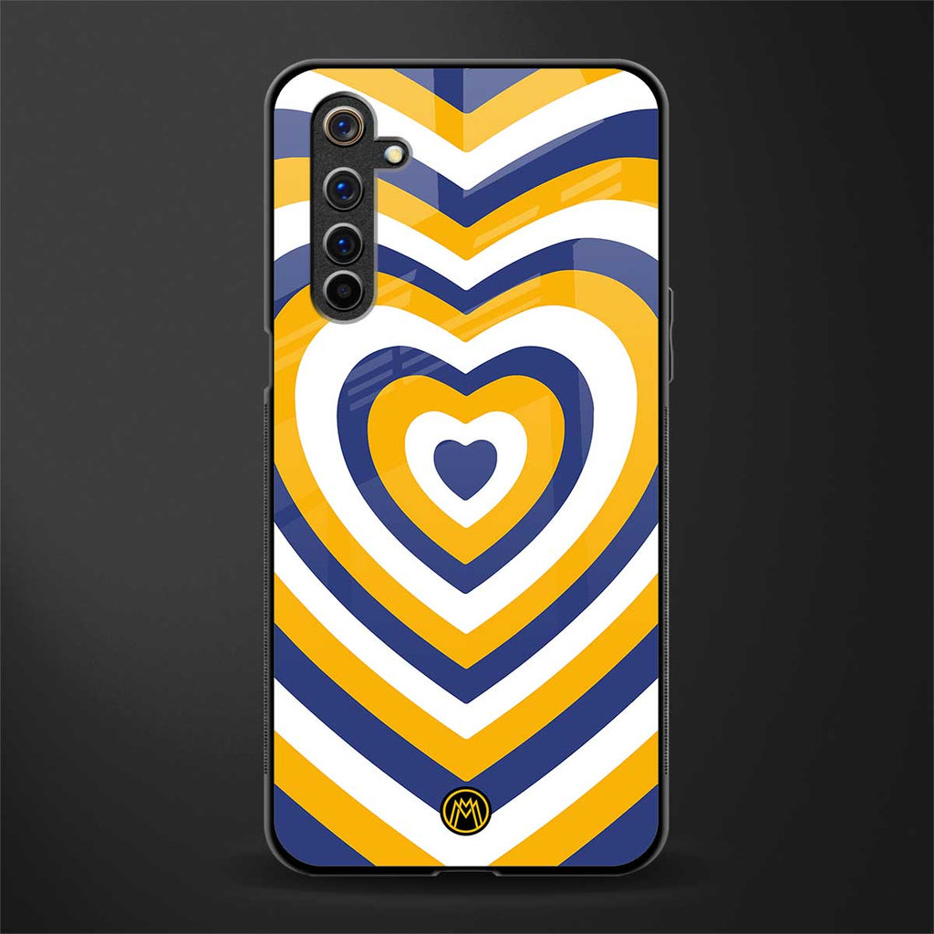 y2k yellow blue hearts aesthetic glass case for realme 6i image