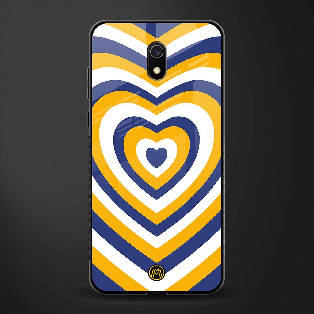 y2k yellow blue hearts aesthetic glass case for redmi 8a image
