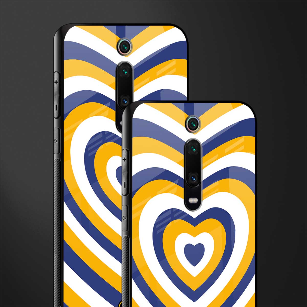 y2k yellow blue hearts aesthetic glass case for redmi k20 pro image-2