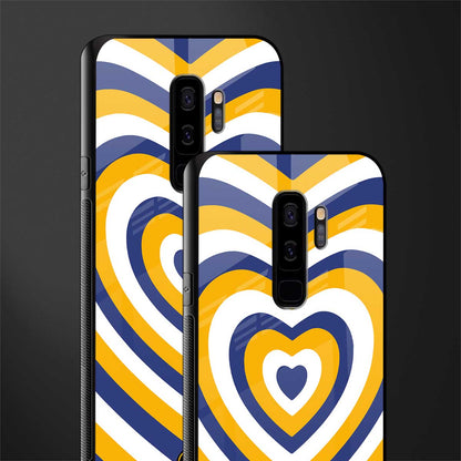 y2k yellow blue hearts aesthetic glass case for samsung galaxy s9 plus image-2