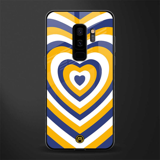 y2k yellow blue hearts aesthetic glass case for samsung galaxy s9 plus image