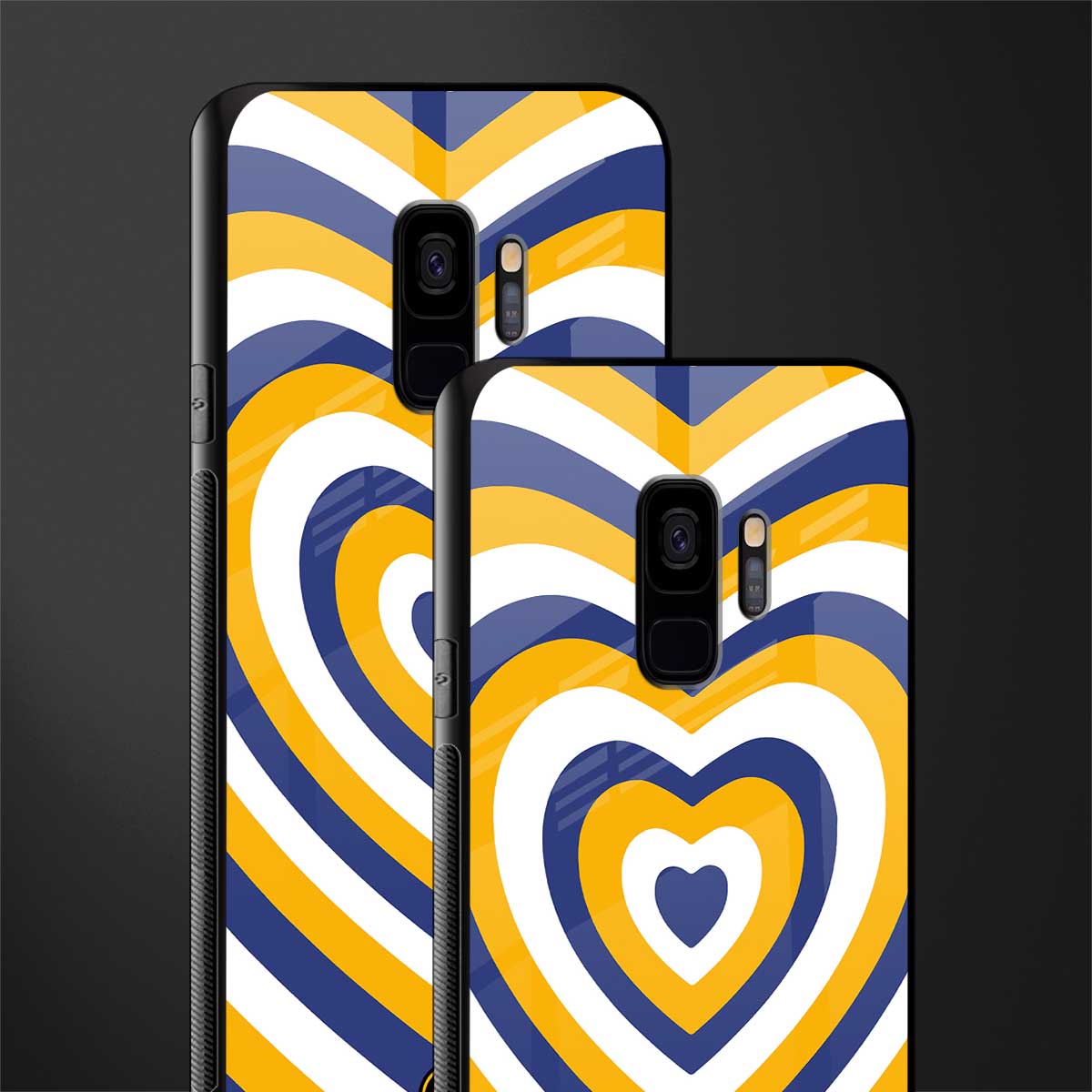 y2k yellow blue hearts aesthetic glass case for samsung galaxy s9 image-2