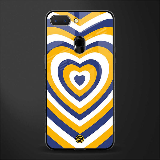 y2k yellow blue hearts aesthetic glass case for oppo a5 image