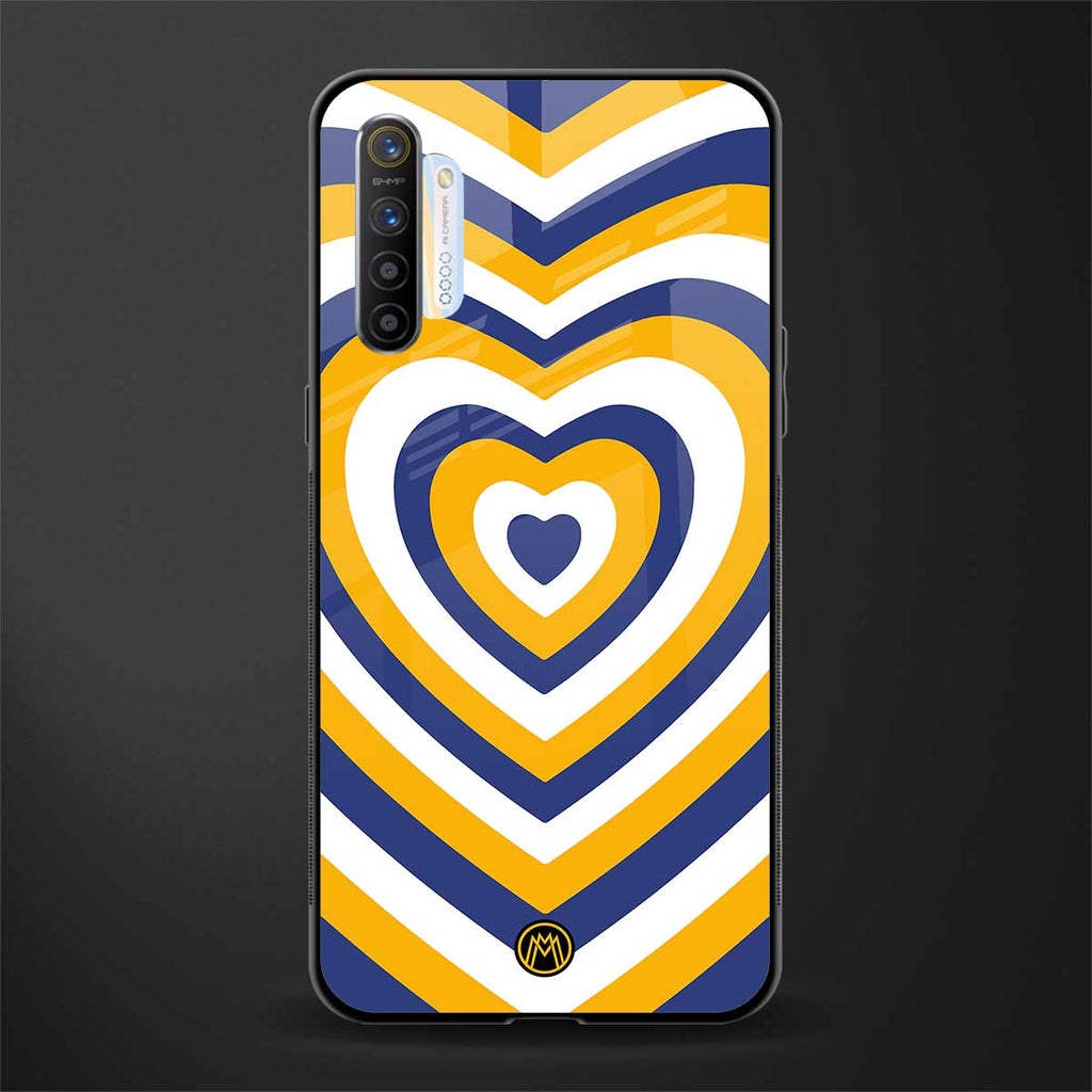 y2k yellow blue hearts aesthetic glass case for realme x2 image