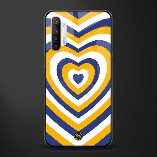 y2k yellow blue hearts aesthetic glass case for realme x2 image