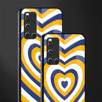 y2k yellow blue hearts aesthetic glass case for vivo v19 image-2