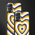 y2k yellow blue hearts aesthetic glass case for oppo f19 image-2