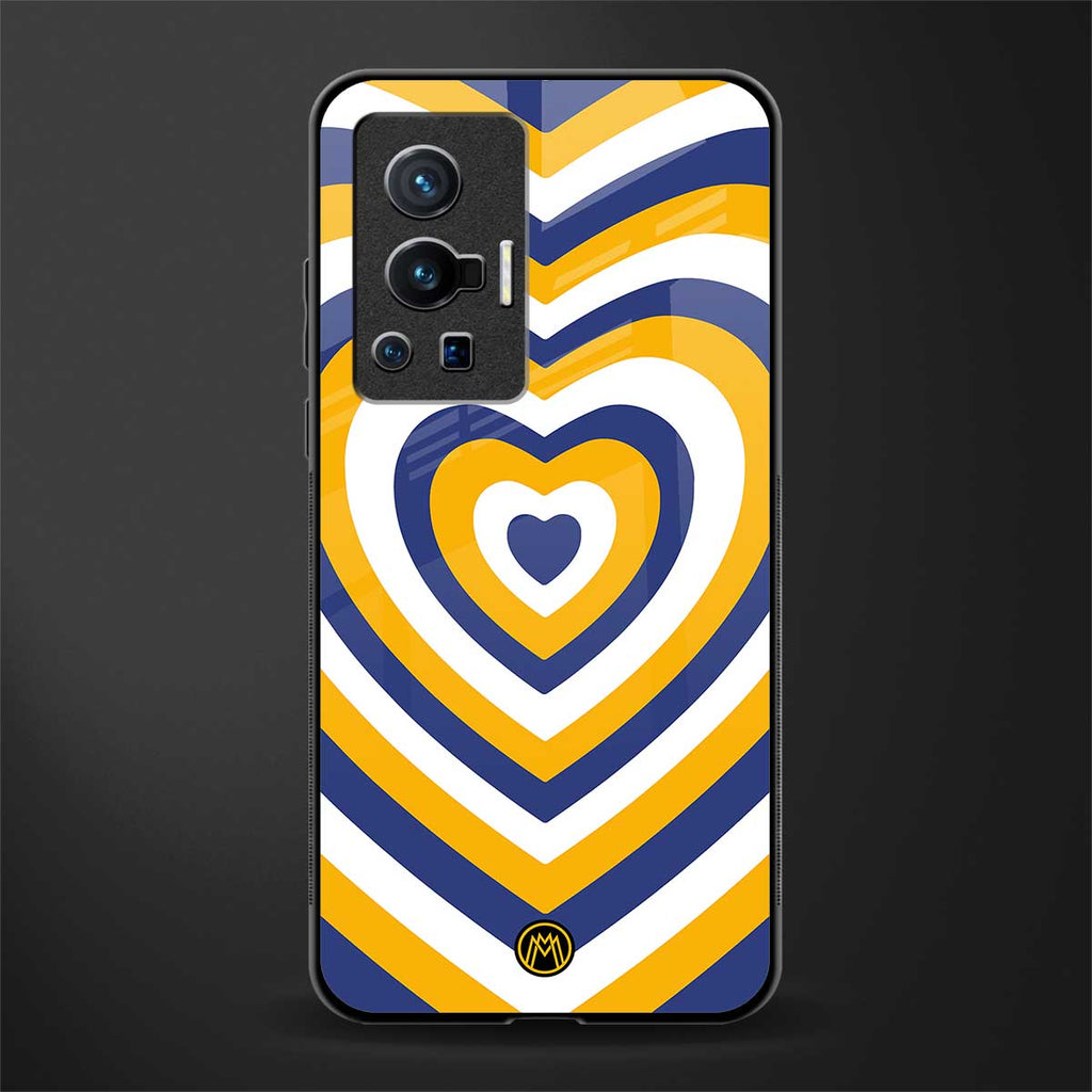 y2k yellow blue hearts aesthetic glass case for vivo x70 pro image