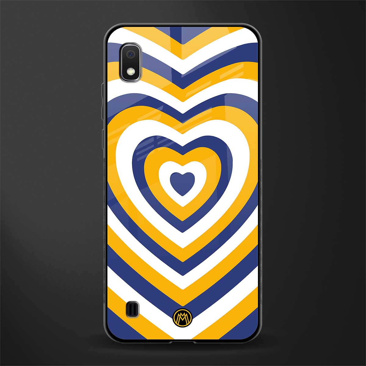 y2k yellow blue hearts aesthetic glass case for samsung galaxy a10 image
