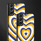 y2k yellow blue hearts aesthetic glass case for samsung galaxy s21 plus image-2