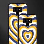 y2k yellow blue hearts aesthetic glass case for samsung galaxy note 9 image-2