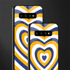 y2k yellow blue hearts aesthetic glass case for samsung galaxy s10 image-2