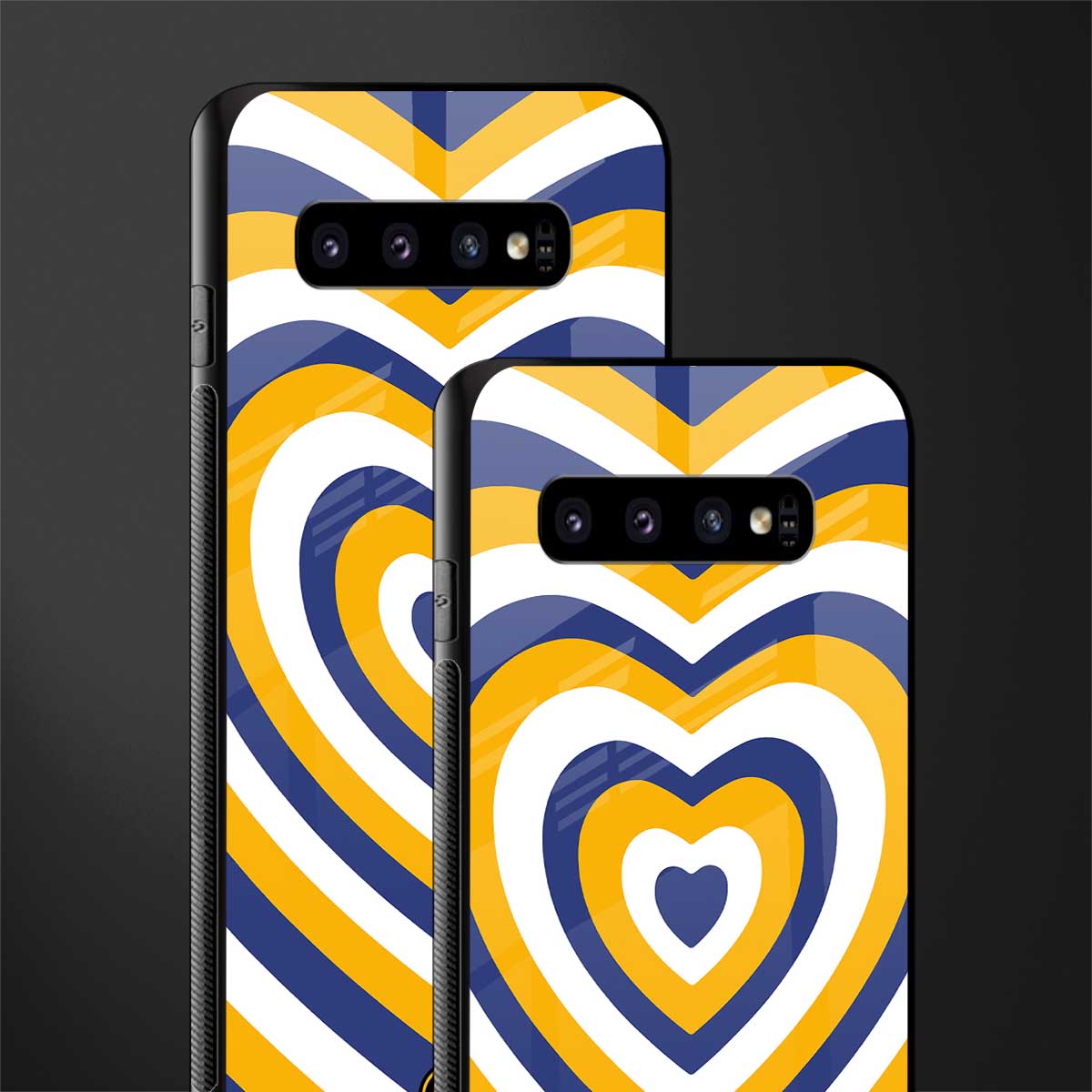 y2k yellow blue hearts aesthetic glass case for samsung galaxy s10 plus image-2