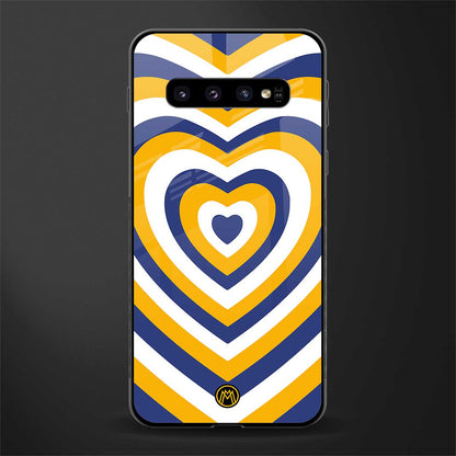 y2k yellow blue hearts aesthetic glass case for samsung galaxy s10 plus image