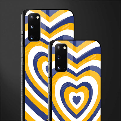 y2k yellow blue hearts aesthetic glass case for samsung galaxy s20 image-2