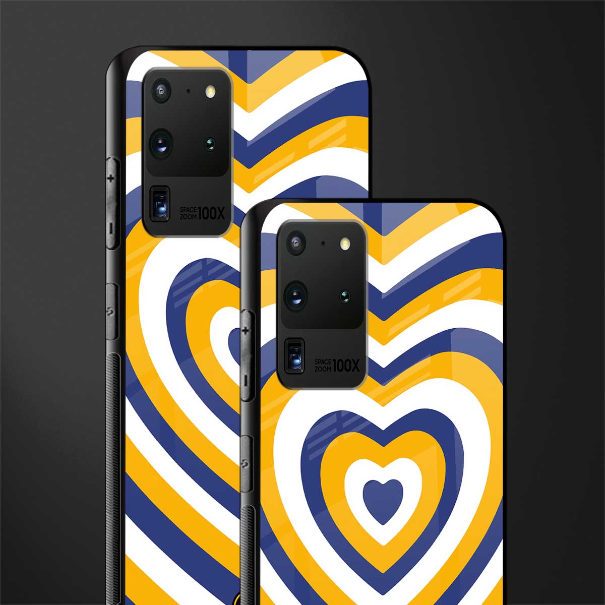 y2k yellow blue hearts aesthetic glass case for samsung galaxy s20 ultra image-2